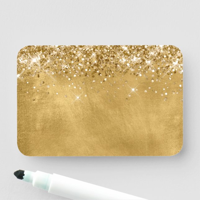 Porte-nom Glittery Gold Blank (En situation)