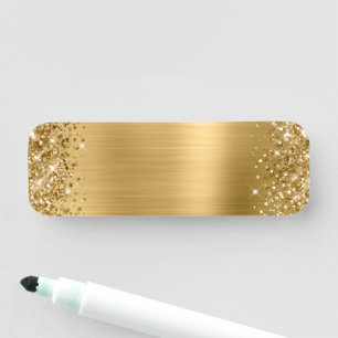 Porte-nom Glittery Gold Foil Blu