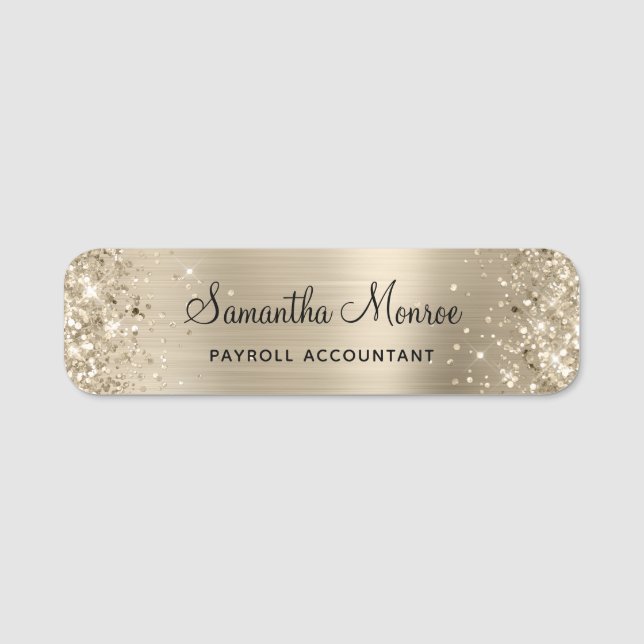 Porte-nom Glittery Pale Gold Foil (Devant)