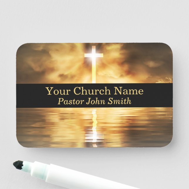 Porte-nom Gold Cross Reflection Church  (En situation)