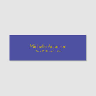 Porte-nom Gold & Deep Blue Color Professionnel Plat moderne