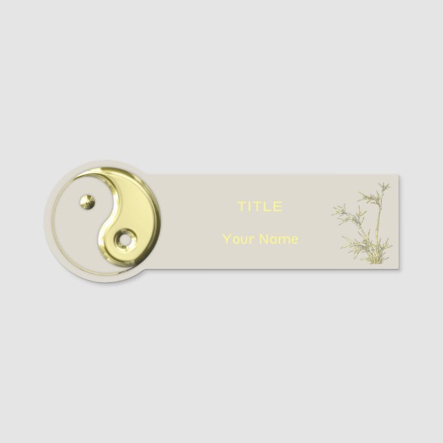 Porte-nom Gold Yin Yang (Devant)
