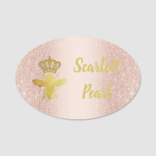 Porte-nom Grande Parties scintillant Rose BEE DE REINE  rose