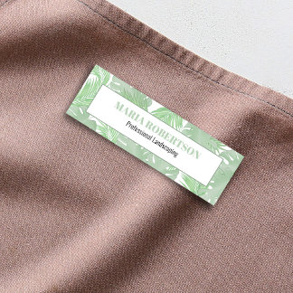 Porte-nom Green Employee Job Title Botanical Leaves