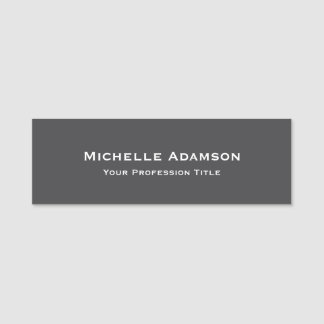 Porte-nom Gris Couleur Professionnel Plat Moderne
