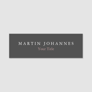 Porte-nom Gris élégant minimaliste moderne