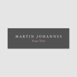 Porte-nom Gris élégant minimaliste moderne