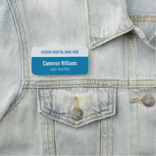 Porte-nom Grosse infirmière bleue personnalisée