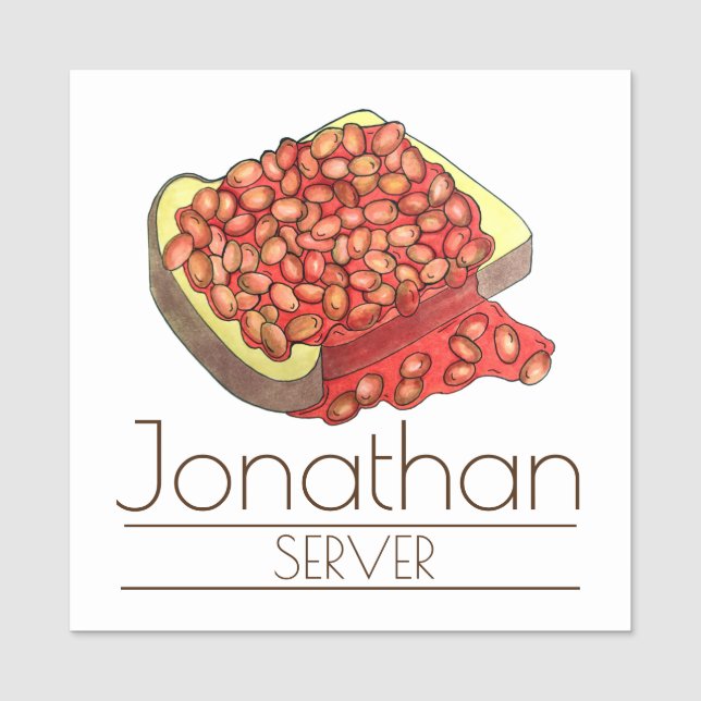 Porte-nom Haricots au four Royaume-Uni Cuisine britannique (Devant)