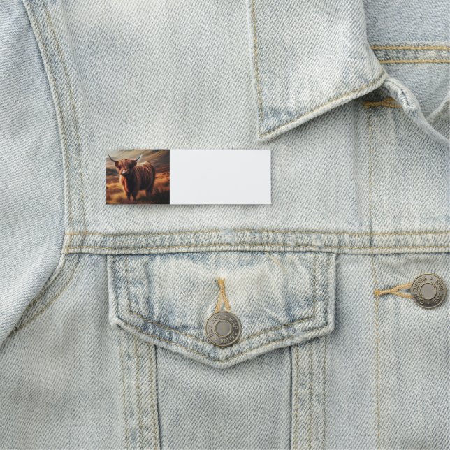 Porte-nom Highland Cow Farm Animal Art (En situation)