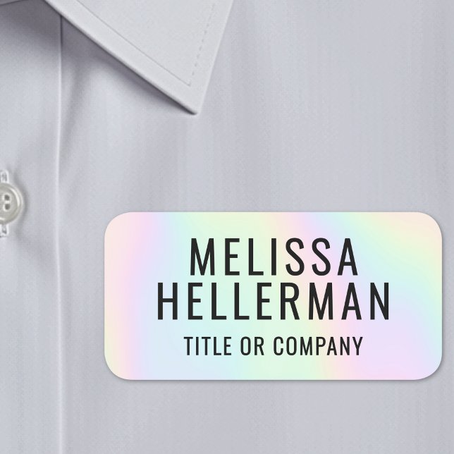 Porte-nom Holographique Mignon Personnalisé (Custom Cute Holographic Name Tag )