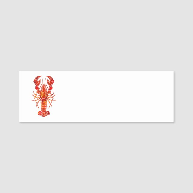 Porte-nom Homard polygonal rouge (Devant)