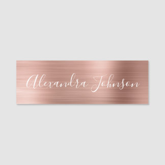 Porte-nom Huile d'or rose | Blush Pink Foil Moderne