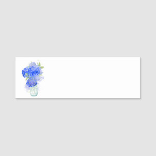 Porte-nom Hydrangea Fleur Aquarelle nuances bleues