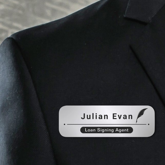 Porte-nom Icône noire noire noire de couleur satinée moderne (Créateur téléchargé)