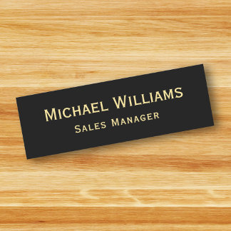 Porte-nom ID bureau de l'employé de Black Faux Gold