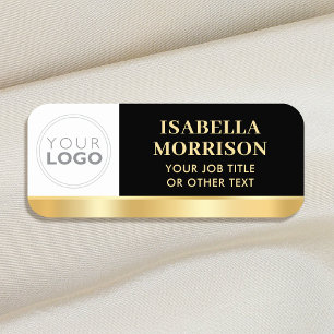 Porte-nom ID de l'employé Logo de l'entreprise Black Gold