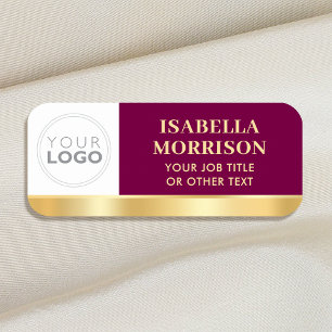 Porte-nom ID employé Entreprise Logo Plum Gold Business