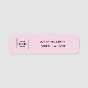 Porte-nom Identité d'employé d'entreprise rose moderne