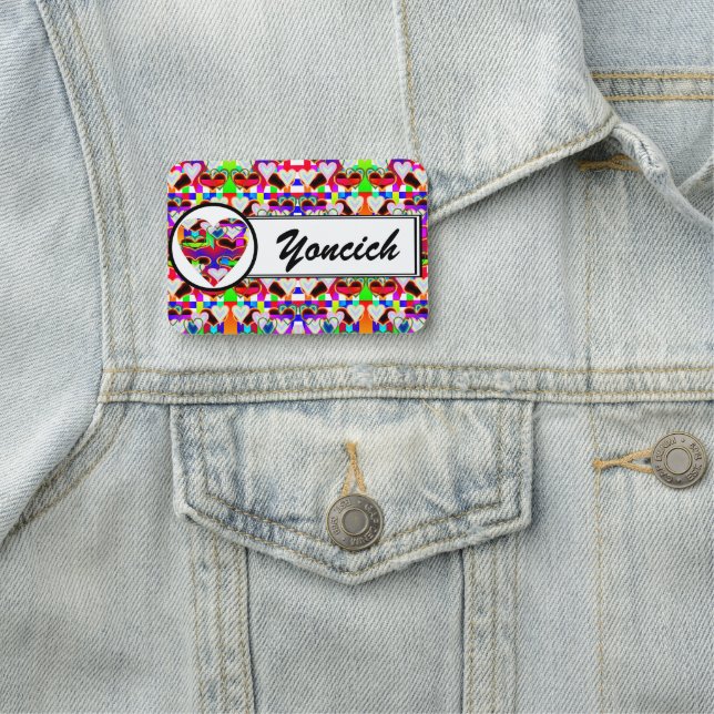 Porte-nom Illusion des coeurs par Kenneth Yoncich (En situation)
