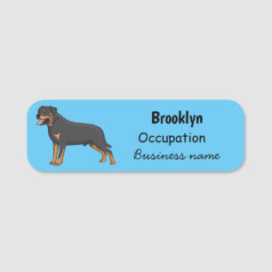 Porte-nom Illustration de chien Rottweiler
