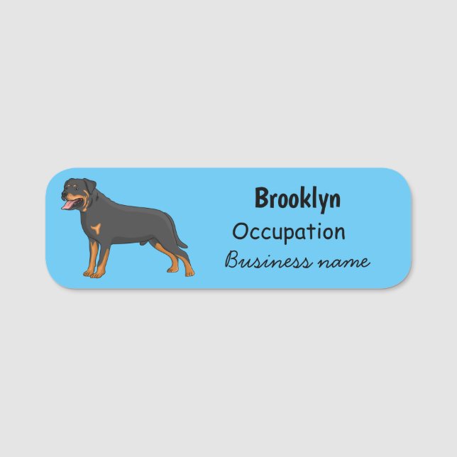 Porte-nom Illustration de chien Rottweiler (Devant)