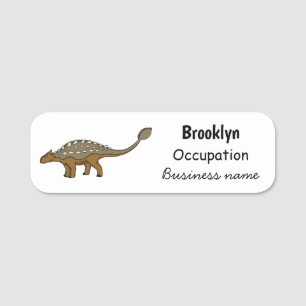 Porte-nom Illustration de dinosaure blindé Ankylosaurus