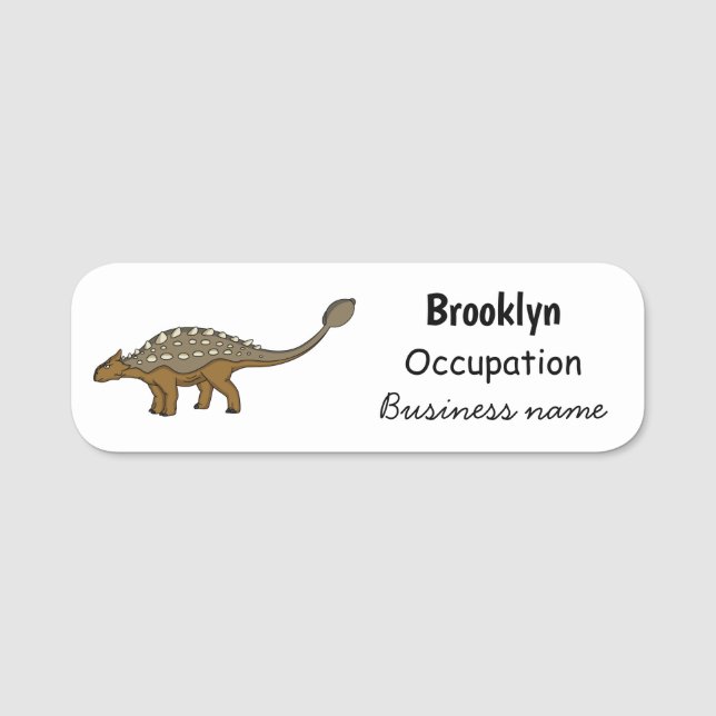 Porte-nom Illustration de dinosaure blindé Ankylosaurus (Devant)