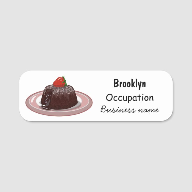 Porte-nom Illustration du gâteau de lave au chocolat (Devant)