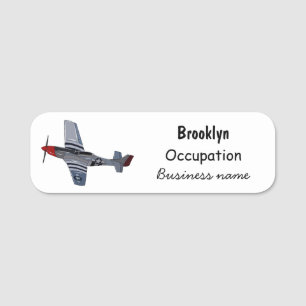 Porte-nom Illustration d'un avion de chasse-bombardier