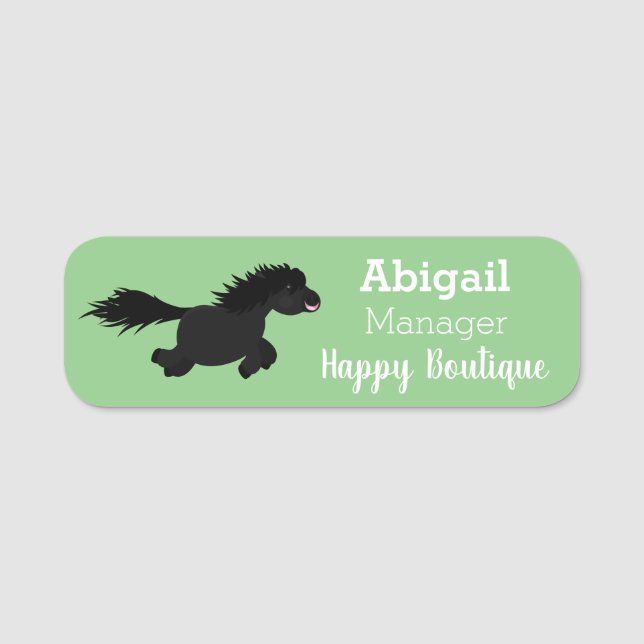 Porte-nom Illustration d'un poney de Shetland mignon (Devant)