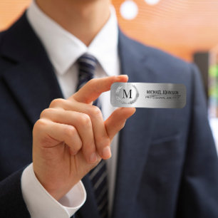 Porte-nom Impression métallique en acier inoxydable professi