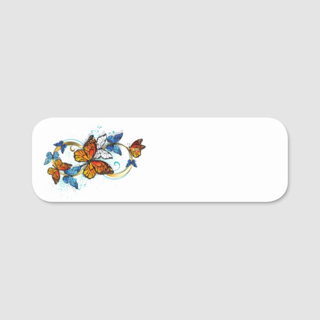 Porte-nom Infinity of Monarch Butterflies (Devant)