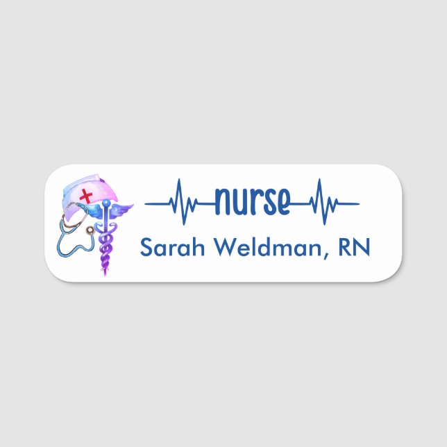 Porte-nom Infirmière inscrite Insigne de la RN Marine Stetho (Devant)