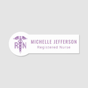 Porte-nom Infirmière inscrite - Logo - Purple