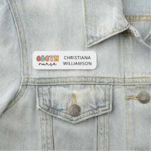 Porte-nom Infirmière Retro OBGYN personnalisée