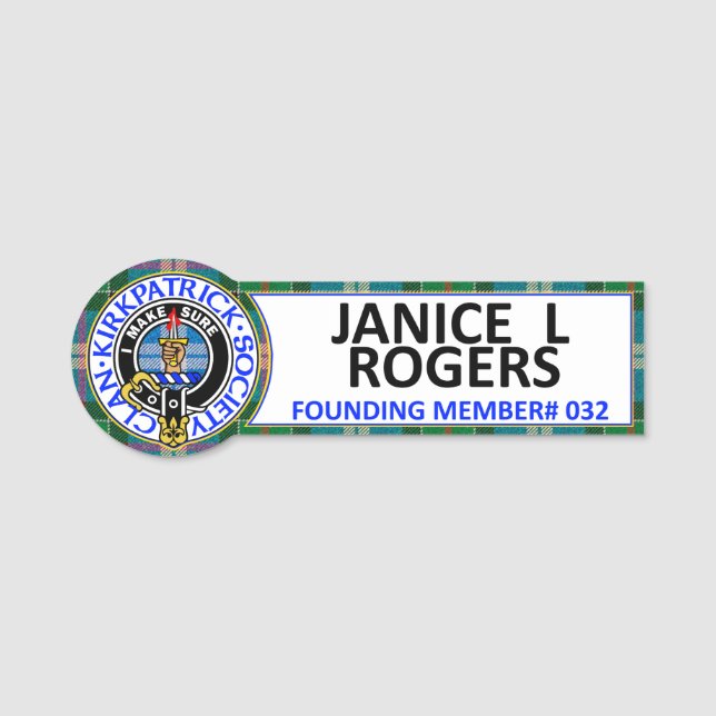 PORTE-NOM INSIGNE NOM CKS #032 JANICE L ROGERS (Devant)