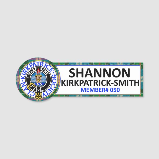 PORTE-NOM INSIGNE NOM CKS - SHANNON KIRKPATRICK-SMITH 050 (Devant)