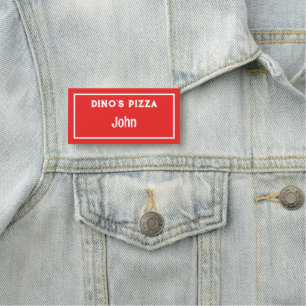 Porte-nom Insigne personnalisé de nom rouge et blanc