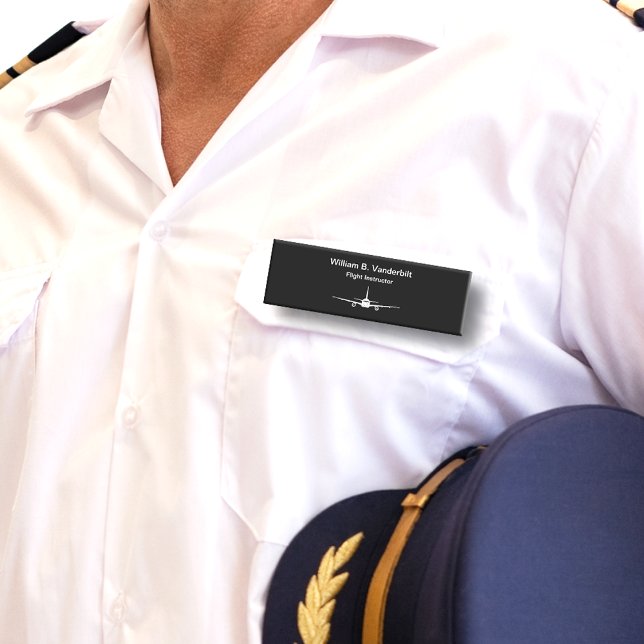 Porte-nom Instructeur de vol professionnel de pilote d'avion (Créateur téléchargé)