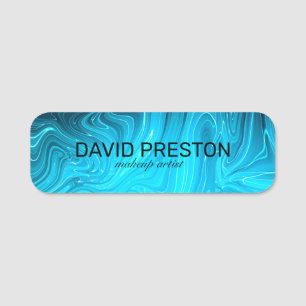 Porte-nom Iridescente Blue Turquoise Aqua Professional Éléga