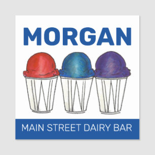 Porte-nom Italien Ices Sno Cone Shaved Ice Piragua