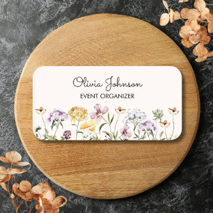 Porte-nom Jardin Floral de Fleurs Sauvages Personnalisé