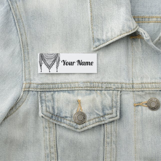 Porte-nom Keffiyeh Écharpe palestinienne tissu traditionnel (En situation)