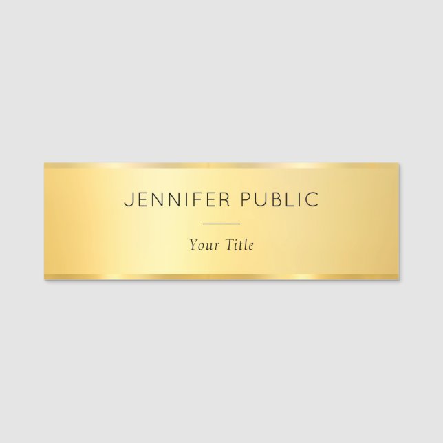Porte-nom L'air doré Moderne Glamour Personnel Élégant (Devant)