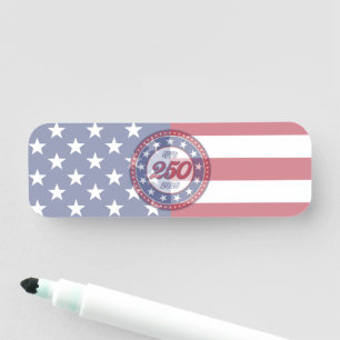 Porte-nom L'anniversaire des 250 ans de l'Amérique avec le d