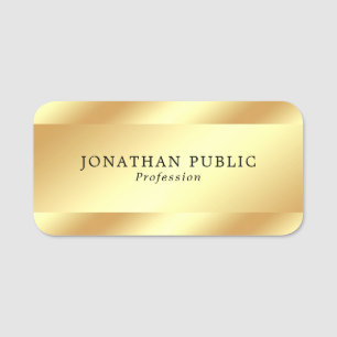 Porte-nom L'apparence or personnalisé Élégant Simple Modèle