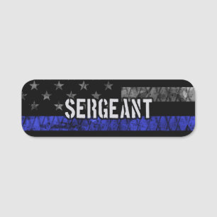 Porte-nom Le sergent Thin Blue Line Distresse