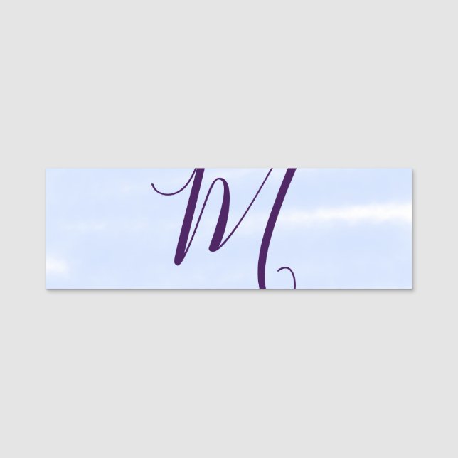 Porte-nom Lettre de monogramme de nom aquarelle pastel viole (Devant)