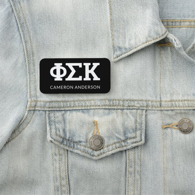 Porte-nom Lettres Phi Sigma Kappa (En situation)